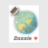 Sticker Bouteille de potion - Mousse de citron (Feuille)