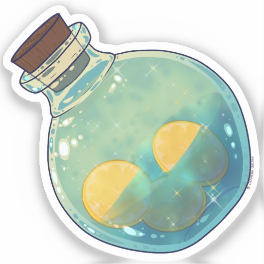 Sticker Bouteille de potion - Mousse de citron (Recto)