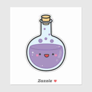 Sticker Bouteille de potion violette pour Halloween