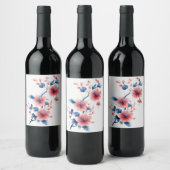 sticker bouteille de vin de fleur (Bouteilles)