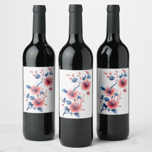 sticker bouteille de vin de fleur (Bouteilles)