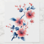 sticker bouteille de vin de fleur (Étiquettes simples)