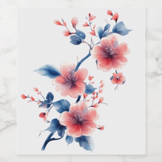 sticker bouteille de vin de fleur (Étiquettes simples)