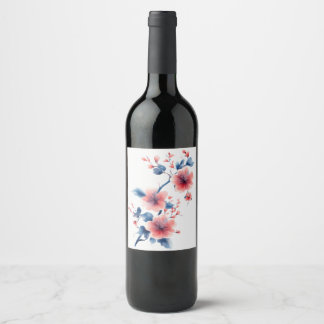 sticker bouteille de vin de fleur