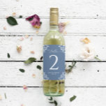 Sticker Bouteille de vin mariage Numéros de tableau Bâton<br><div class="desc">Vintage Dusty Blue Wine Bottle Numéro de table Étiquettes pour Mariages & Événements : Ces élégants numéros de table classiques étiquettes sont de 4 x 4 pouces et sont parfaits pour faire vos propres numéros de table de bouteilles de vin pour votre réception de mariage, dîner de répétition ou table...</div>