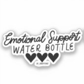 Sticker Bouteille d'eau Black Emotional Support (Recto)