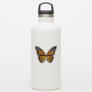 Sticker Bouteille d'eau d'ailes papillon monarque