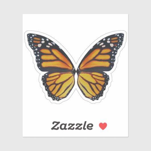 Sticker Bouteille d'eau d'ailes papillon monarque (Feuille)