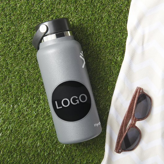 Sticker Bouteille d'eau en cercle de vinyle transparent av (HydroFlask Insitu)