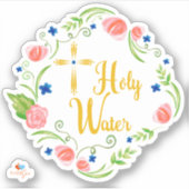 Sticker Bouteille d'eau florale (Devant)