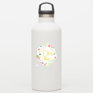 Sticker Bouteille d'eau florale