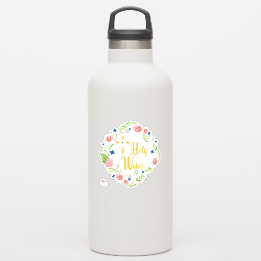 Sticker Bouteille d'eau florale (Gourde)