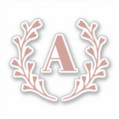 Sticker Bouteille d'eau Monogramme de couronne rose (Devant)