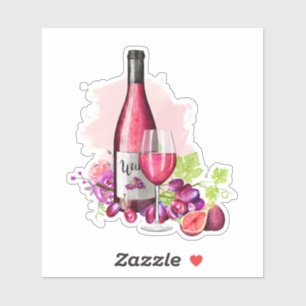 Sticker Bouteille et verre de vin