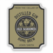 Sticker Bouteille Gin Personnalisée (Devant)
