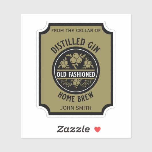 Sticker Bouteille Gin Personnalisée (Feuille)