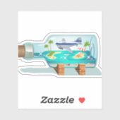 Sticker Bouteille souvenir de dessin (Feuille)