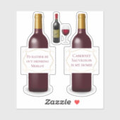 Sticker Bouteilles à vin (Feuille)