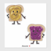 Sticker Bouteilles de beurre d'arachide et de gelée (Feuille)