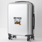 Sticker Bouteur fantôme Halloween Boo-Dozer Design_1 (Sur valise)