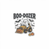Sticker Bouteur fantôme Halloween Boo-Dozer Design_1 (Devant)