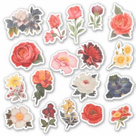 Sticker Boutique à fleurs d'aquarelle (Devant)