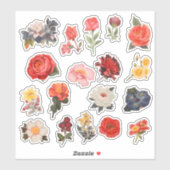Sticker Boutique à fleurs d'aquarelle (Feuille)