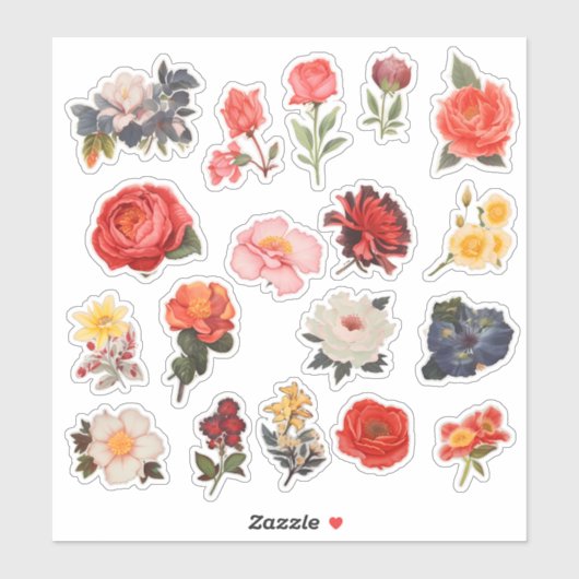 Sticker Boutique à fleurs d'aquarelle (Feuille)