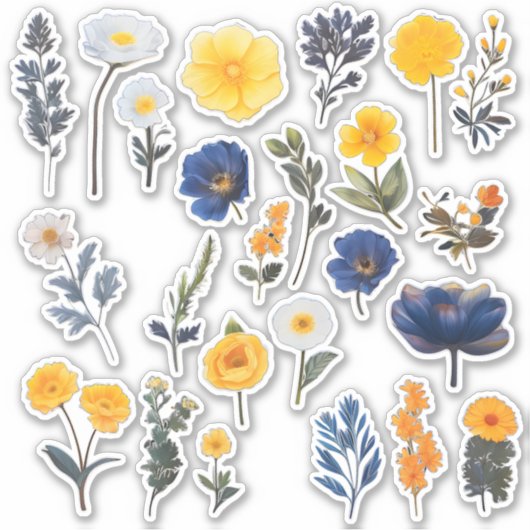 Sticker Boutique à fleurs d'aquarelle (Devant)