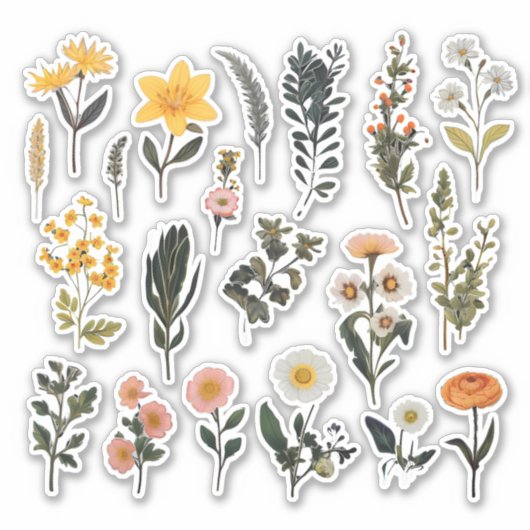 Sticker Boutique à fleurs d'aquarelle (Devant)