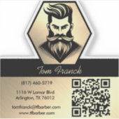 Sticker Boutique de coiffeur professionnel noir&or (Devant)