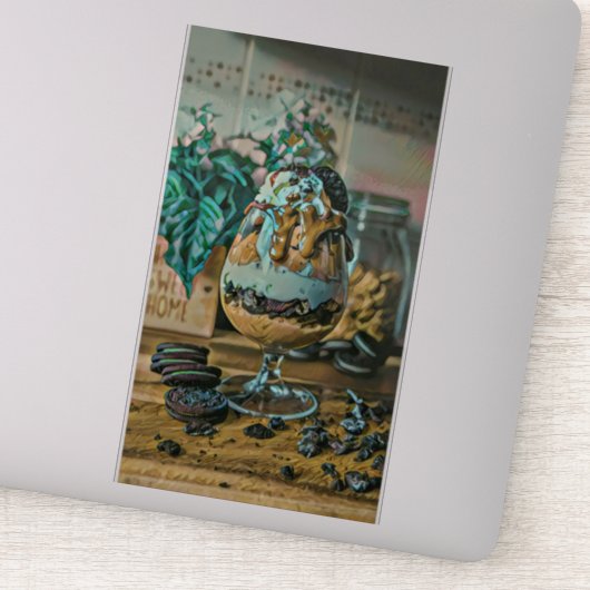 Sticker Boutique de crème glacée au chocolat fondu (Détail)