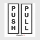 Sticker Boutique Restaurant Vente Magasin Push Pull Door (Feuille)