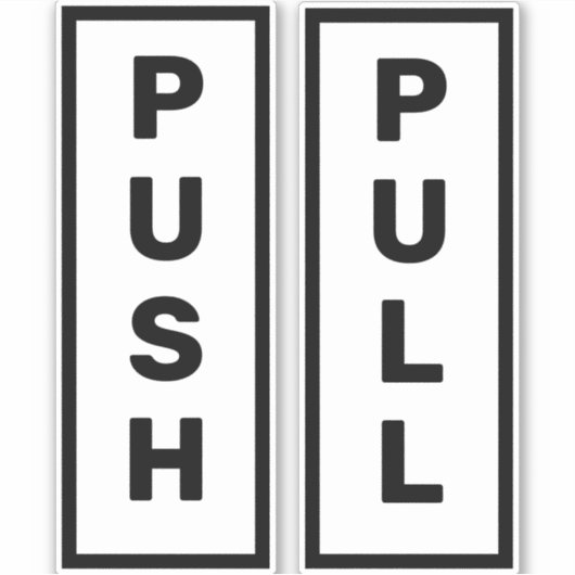 Sticker Boutique Restaurant Vente Magasin Push Pull Door (Devant)