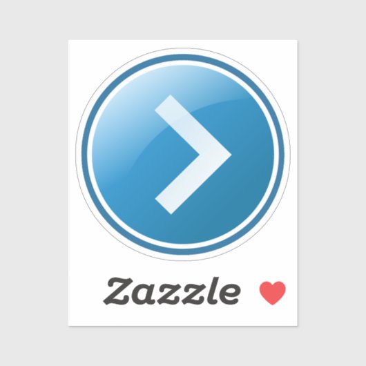 Sticker Bouton Flèche bleue - Droite (Feuille)