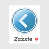 Sticker Bouton Flèche Bleue - Gauche (Feuille)