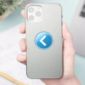 Sticker Bouton Flèche Bleue - Gauche (Téléphone)