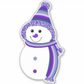 Sticker Bouton Lesbian Pride Snowman Snowperson Drapeau (Devant)