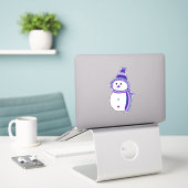 Sticker Bouton Lesbian Pride Snowman Snowperson Drapeau (Ordinateur portable sur le bureau)