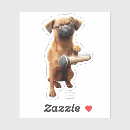 Sticker Bouton Puggle (Feuille)