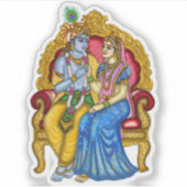 Sticker Bouton Radha Krishna (Devant)