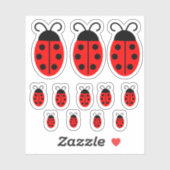 Sticker Bouton rouge mignon (Feuille)