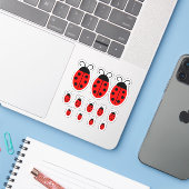 Sticker Bouton rouge mignon (Ordinateur portable avec iPhone)