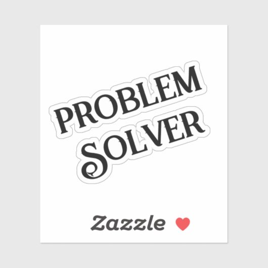 Sticker Bouton Solveur de problème noir blanc (Feuille)