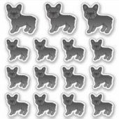 Sticker Bouvier français bouledogue noir mignon chiens de  (Devant)