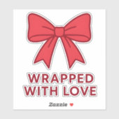 Sticker Bow rose Enveloppé Avec Amour Coquette Esthétique (Feuille)