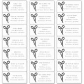 Sticker Bow Wedding Guest Address Labels (Devant)