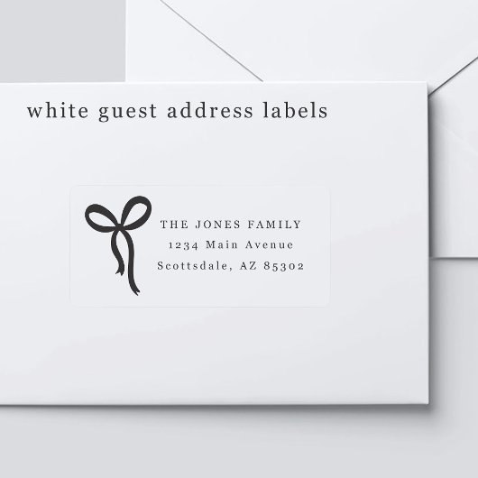 Sticker Bow Wedding Guest Address Labels