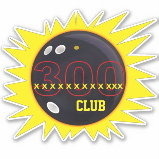 Sticker Bowling 300 Club, Bowling Ball Graphics, Vinyl (Devant)