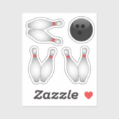 Sticker Bowling Ball et Bowling Pins (Feuille)